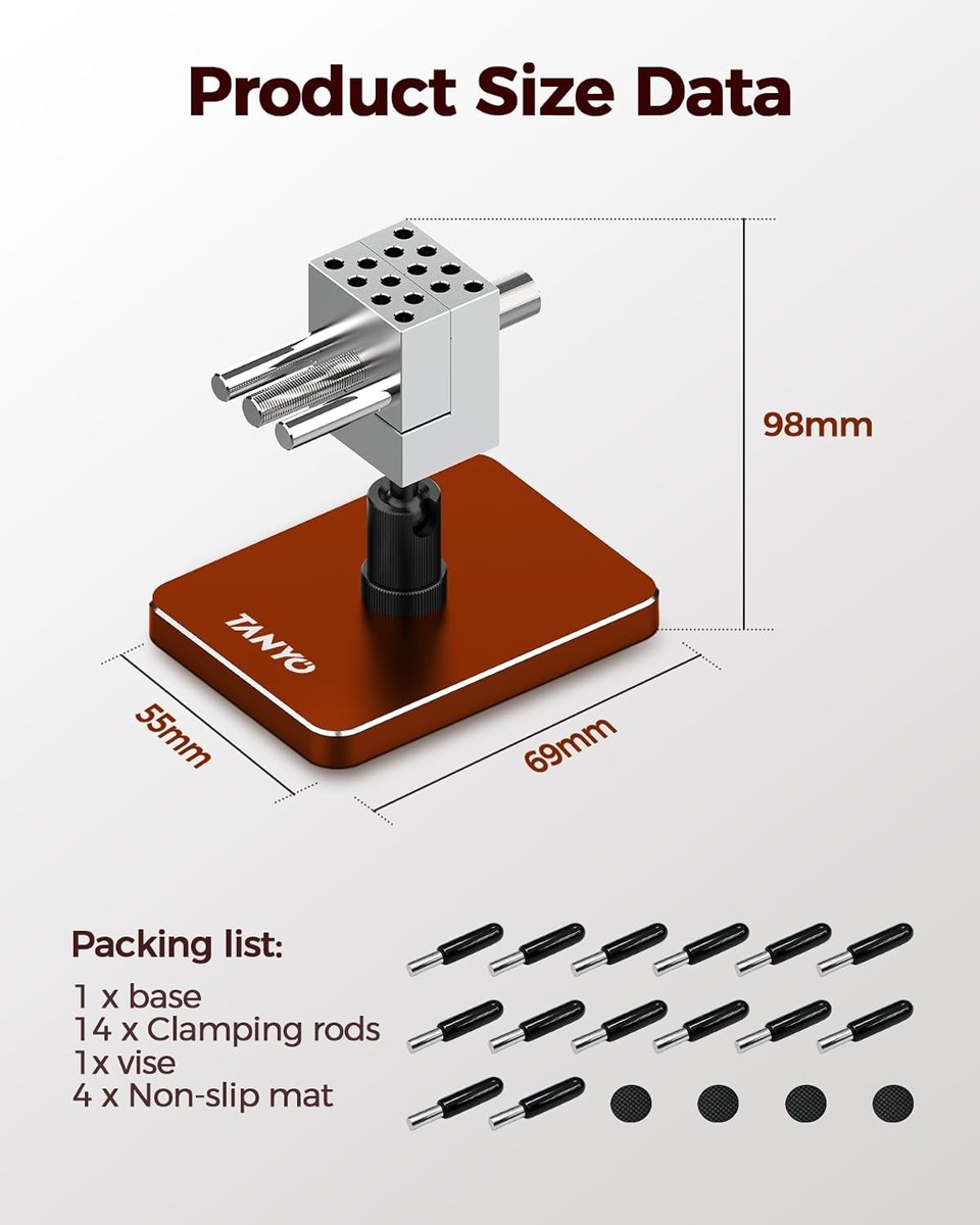 TANYO Mini Bench Vise, 360° Rotating